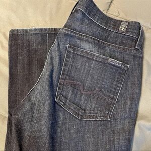 7 For all Mankind Low Rise Bootcut Jeans Women's 28 Dark Wash Denim Solid